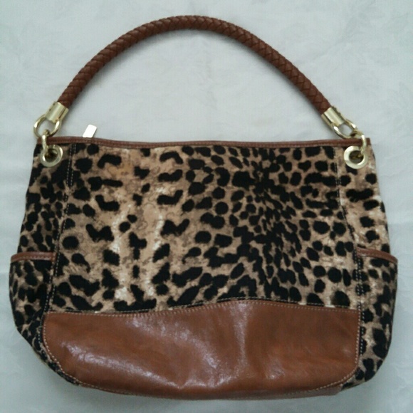 Anne Klein leopard print hobo shoulder bag Act Natural - Picture 2 of 3